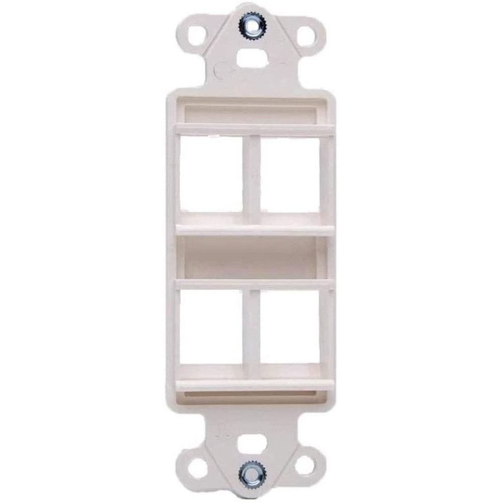 Vanco 820324 4 Port Décor Wall Plate Insert - White